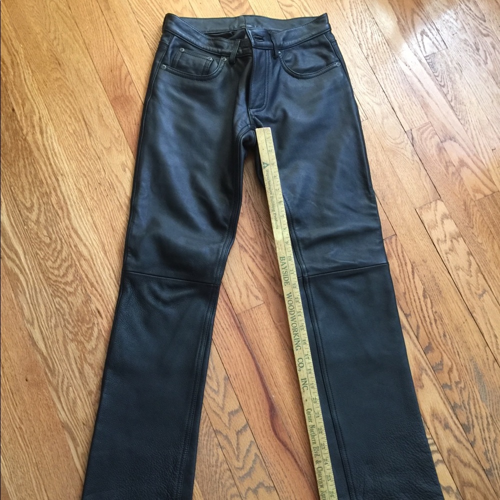 H&M Black leather pants; 27” waist